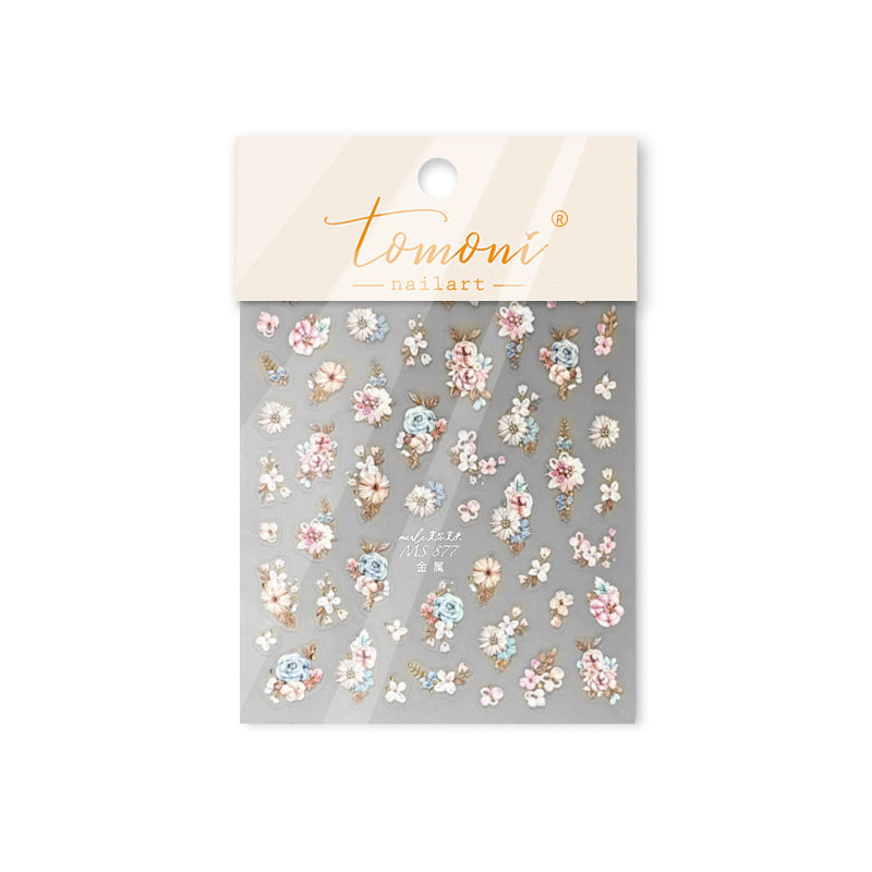 Vintage Floral Bouquet – Elegant Bridal Nail Art Stickers