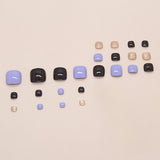 Press-on toenails multi-color solid color manicure into autumn blue and white gold powder cool black fake nails Press-on toenails nail wholesale nails｜365nails
