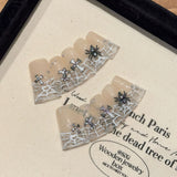 Uñas postizas pintadas a mano con diseño de telaraña francesa, forma de pico de pato, extraíbles y reutilizables de Croxin Cross | 365nails