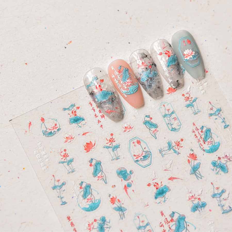 365nails: "Moonlight Lotus Pond" – nail art stickers