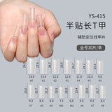 Nail Tips New nail plate matte trapezoidal half sticker 30 pieces, the whole full number is free of carving and grinding, seamless nail plate, fake nail wholesale
