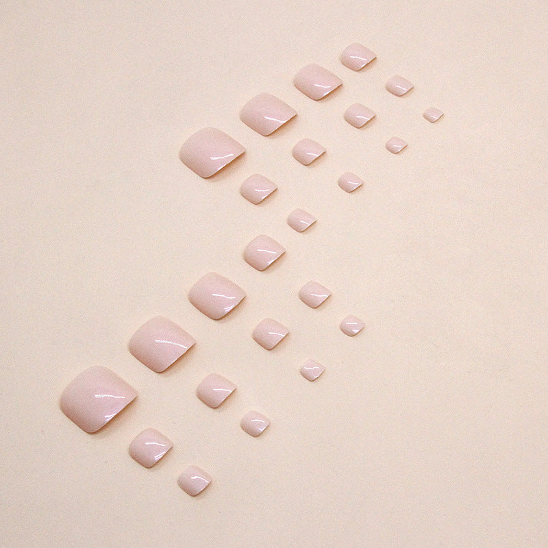 ina風暖色純色極光白穿戴趾甲片｜365nails