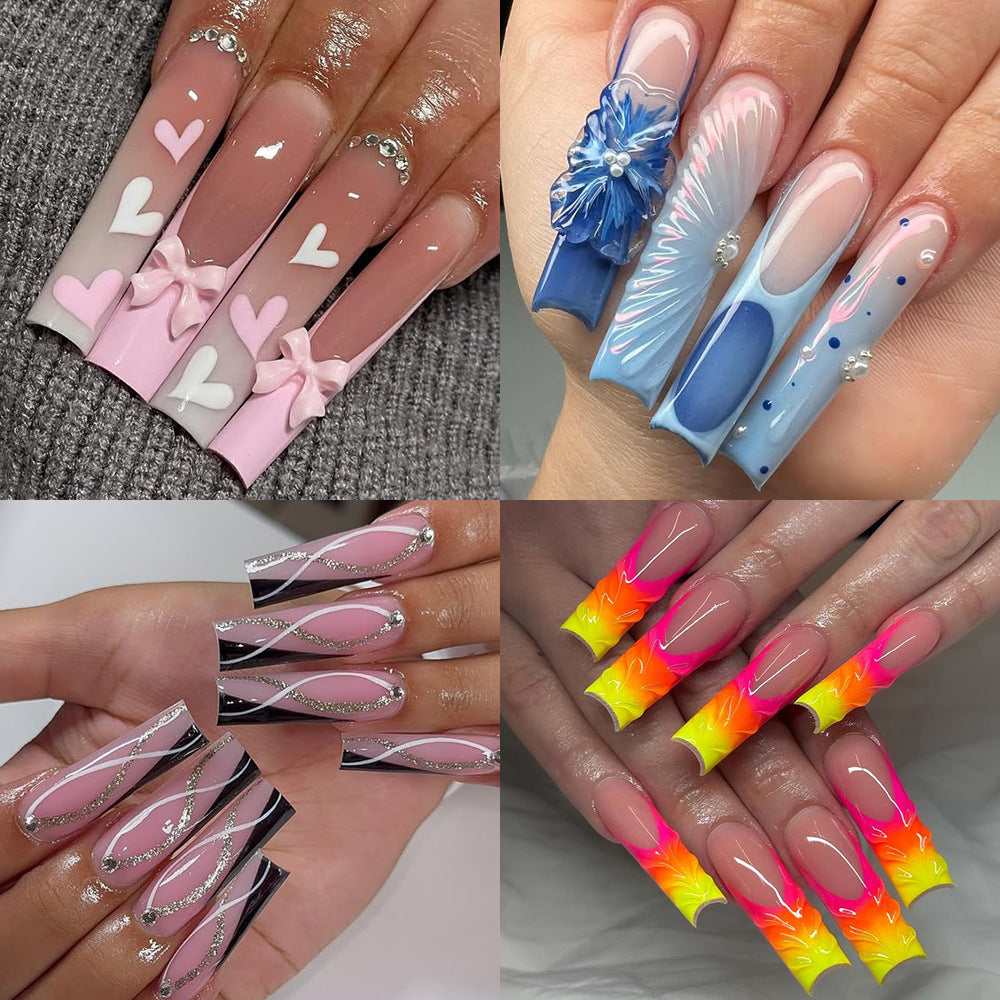 Coleção Profissional Personalizada: "Tela Vívida" – Unhas Postiças Personalizadas de Meia Cobertura em Lote Pequeno