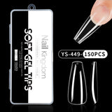 Nail Tips Full number of special nail pads for nail salons, transparent and seamless 150 pcs, boxed press on nails pads, almond trapezoidal fake nails.