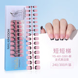 Nail Tips New  French press on nails 240 pieces boxed fake nail manicure work in progress matte full sticker French nail piece