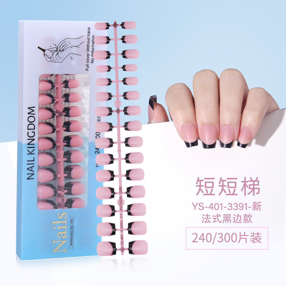 Nail Tips New  French press on nails 240 pieces boxed fake nail manicure work in progress matte full sticker French nail piece