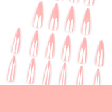 long pointed Press onable nail pads finished wholesale solid color pink simple manicure fake nail pads｜365nails