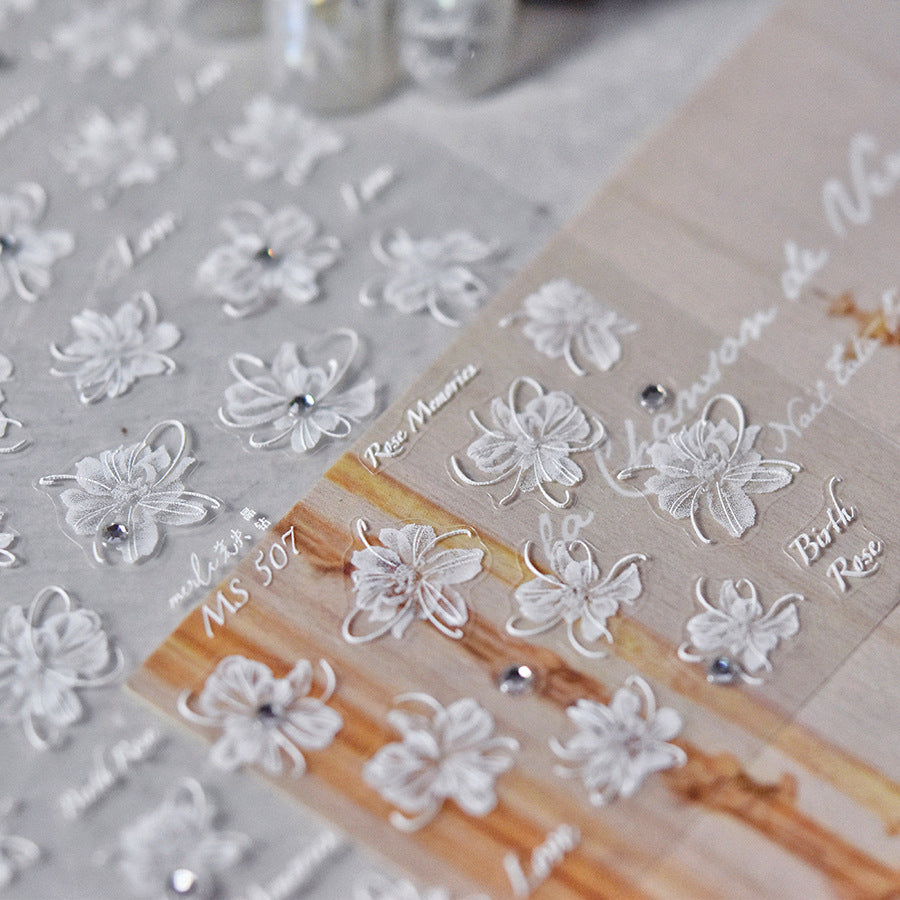 365nails: "lace rose crystal embossed" – Nail Art Stickers