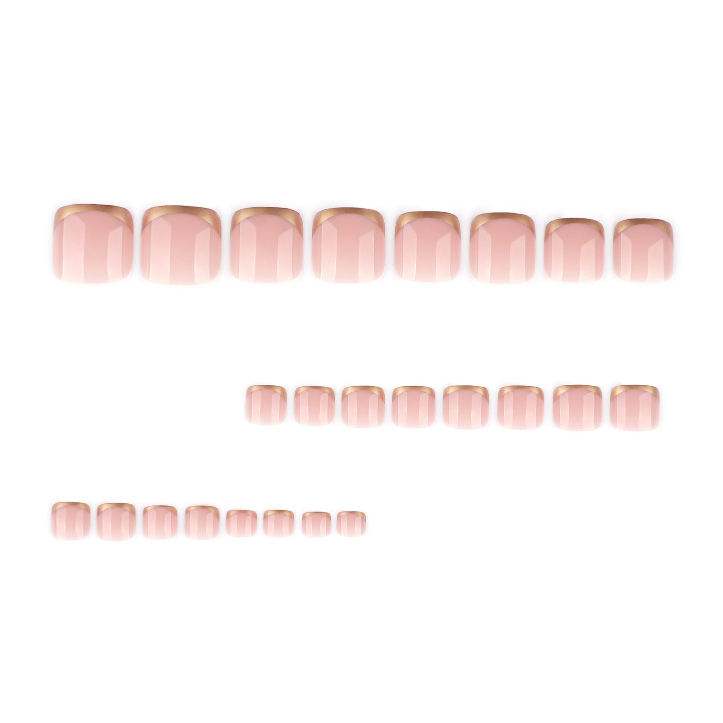 Casual toe nails, short square nails, wearable nails, manicure toes