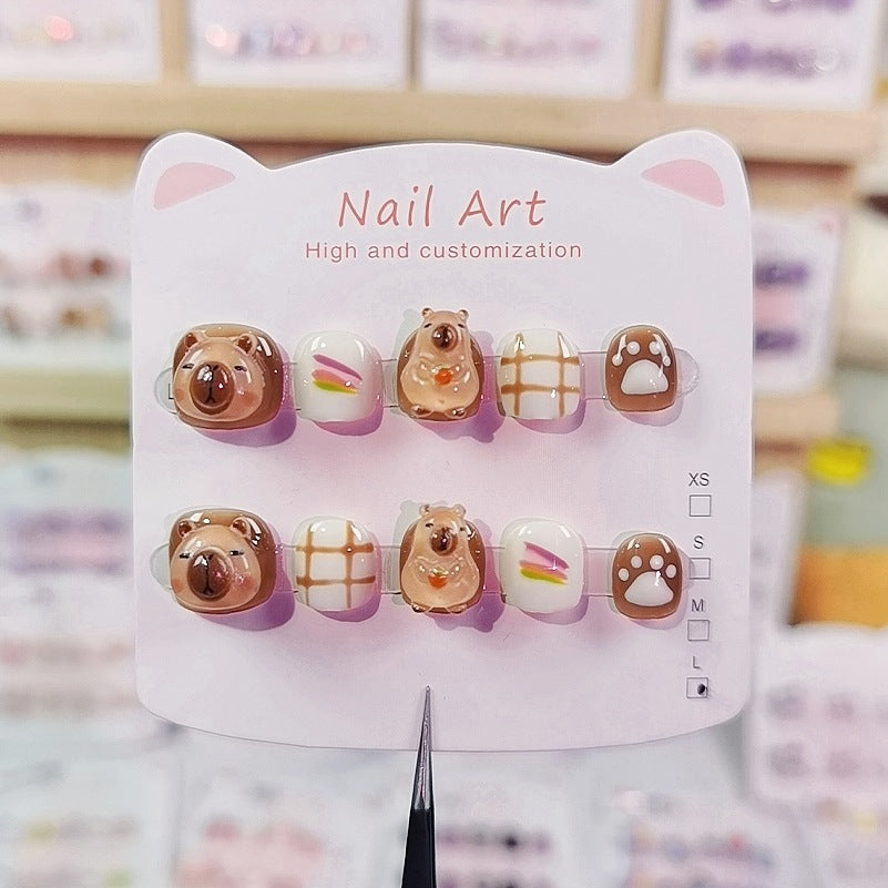 Cute Cartoon Kids Press On Nails Mixed Character Collection