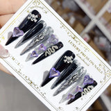 Purple Heart Crystal Gothic Press On Nails
