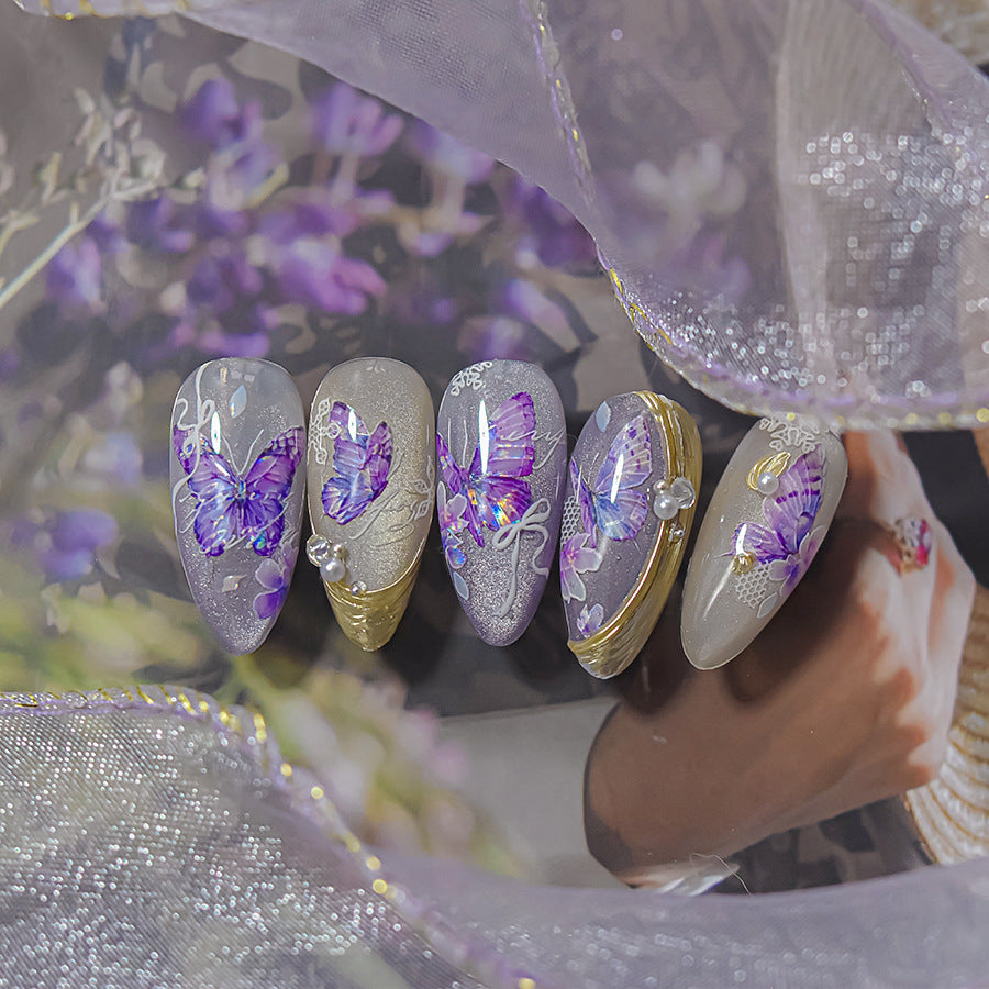 365nails: "purple iridescent butterfly & wax seal" – Nail Art Stickers