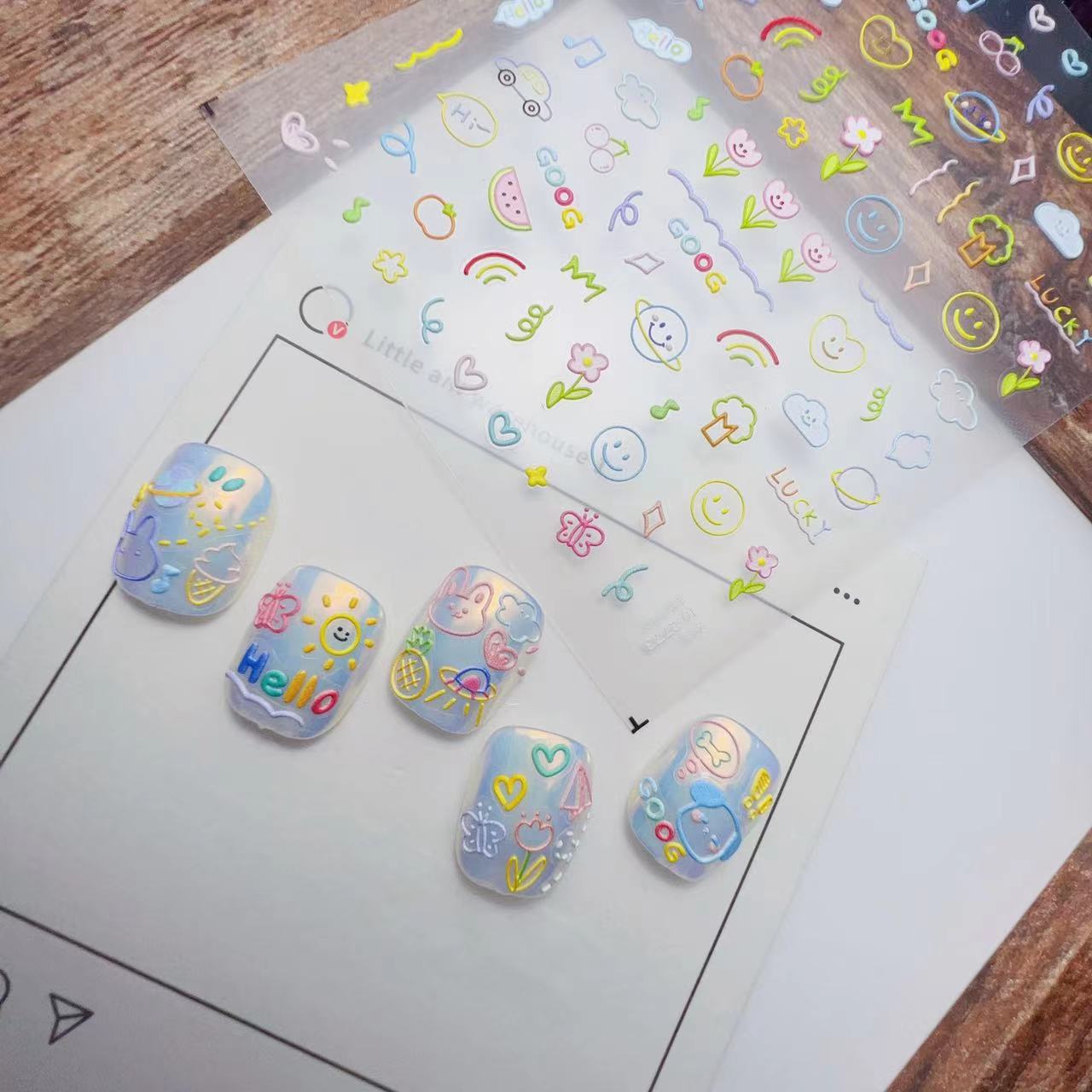 365nails: "Cute Doodle Summer" – nail art stickers