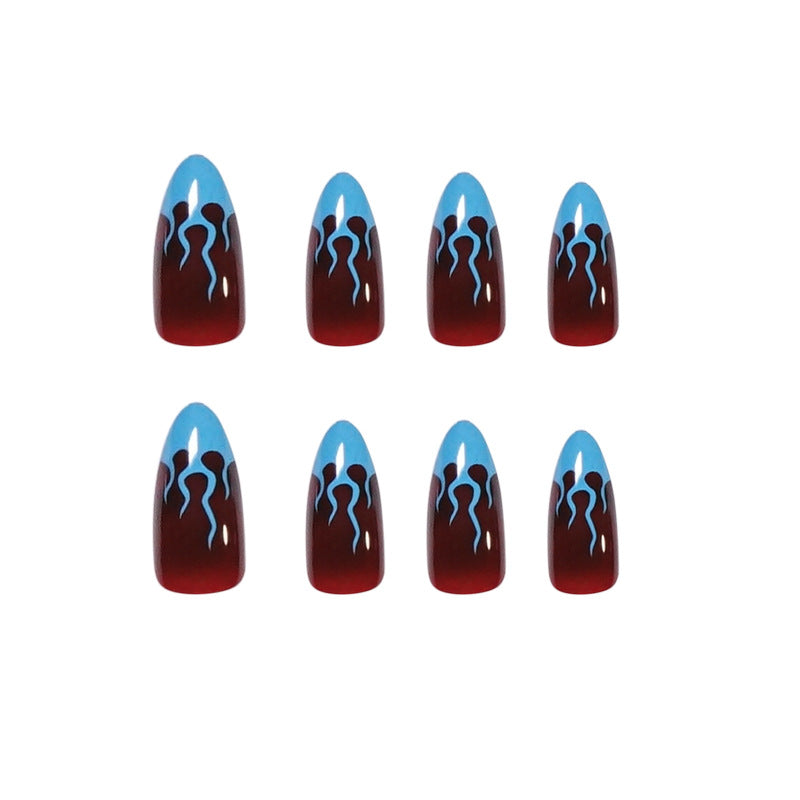 French Wear Nail Autumn and Winter Nail Patch Amber Nail Patch Flame Nail Patch Nail Patch Finished product, removable｜365nails