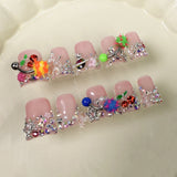 Duck bill nail ice transparent flash personality niche sweet cool babes Handemade press on nails factory wholesale｜365nails