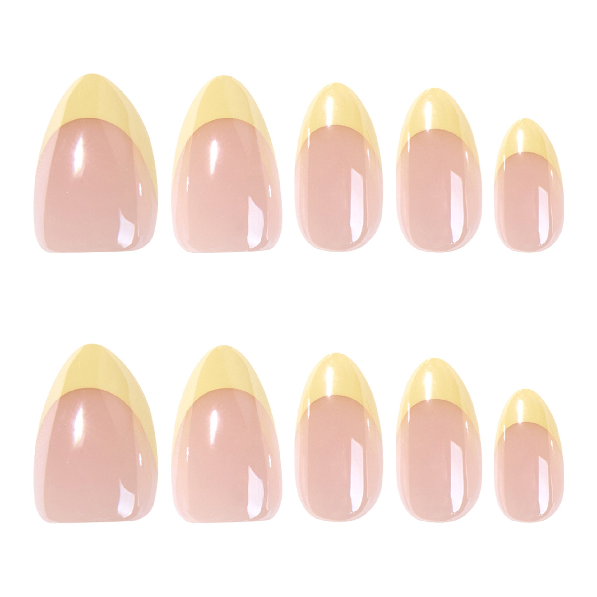 365nails: "Pale Yellow French Almond" – Classic Press-on Nails
