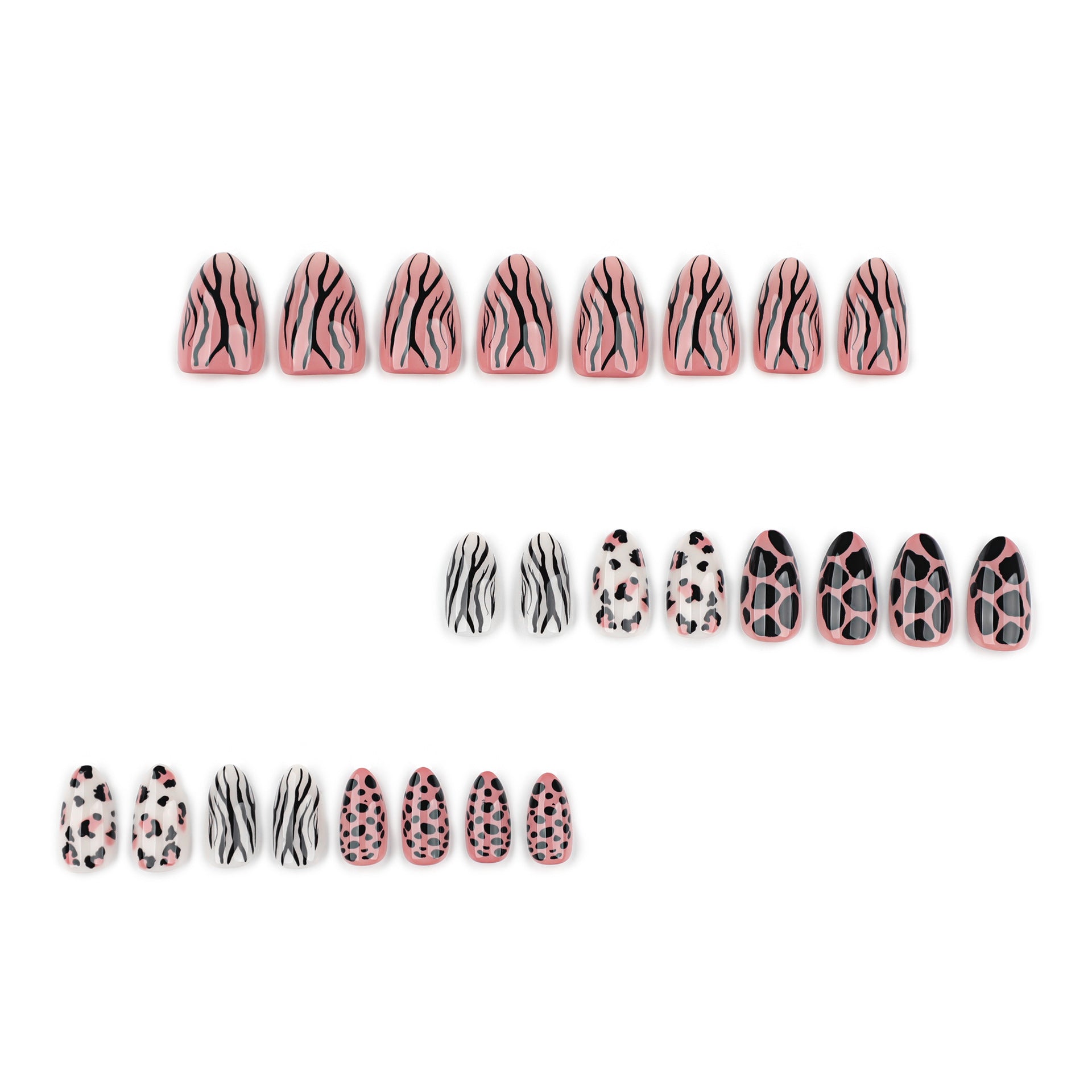 Cool and hot autumn and winter leopard print short almonds press-on nails
