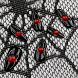 Novas unhas curtas de amêndoa com armadura de aranha para Halloween｜365nails