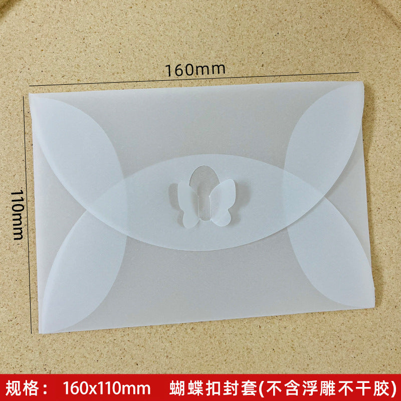 半透明玻璃紙信封，附金色封口 (MOQ=20)