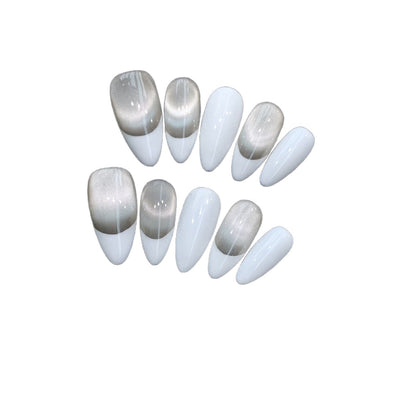 Whitening Simple Nail Art Wear Nail Removable Pure Hand Wear Nail | 365nails