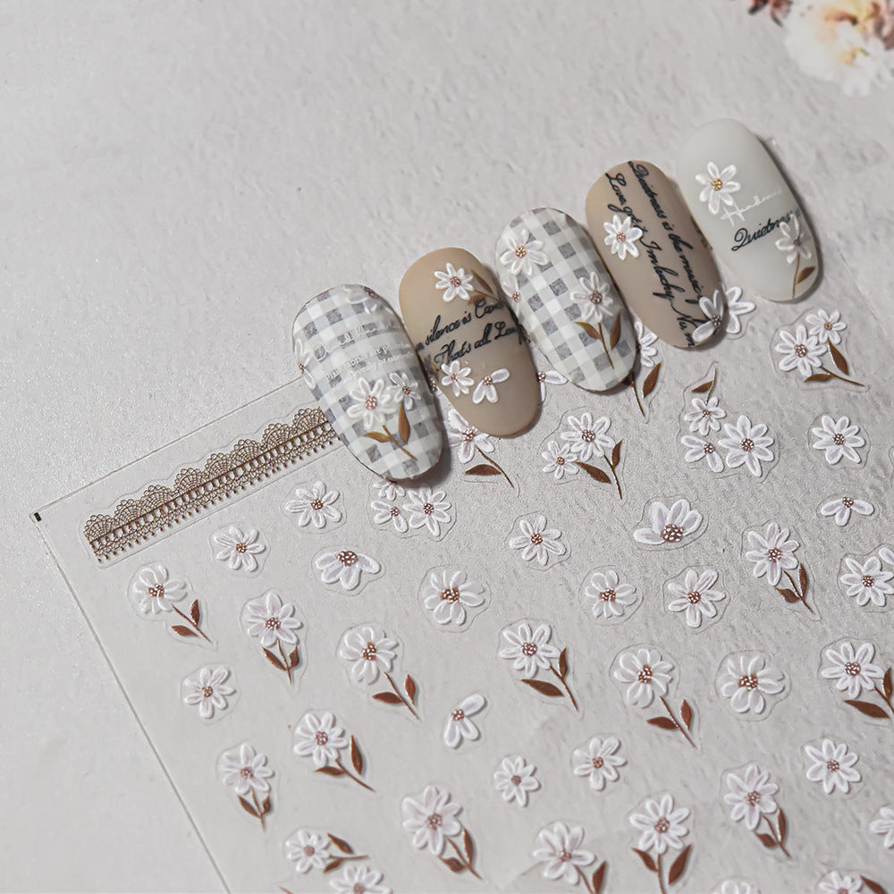 365nails: "Soft White Floral" – nail art stickers