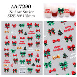 Original Christmas Nail Art Sticker 5D Embossed Three-dimensional Happy Christmas Atmosphere Elements DIY Nail Sticker AA