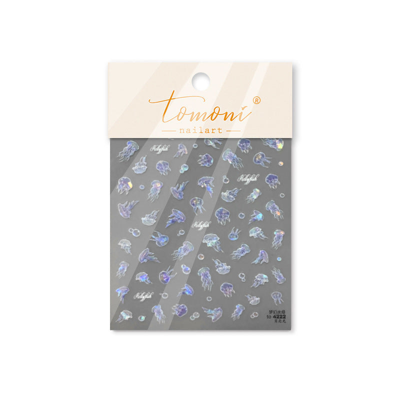 Dreamy Cloud: "Holographic Sky" – 3D Embossed Nail Sticker