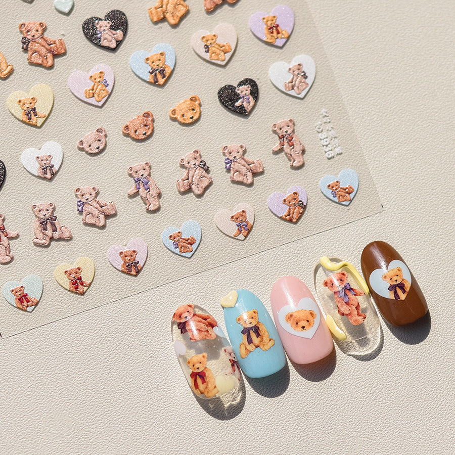 365nails: "Teddy Bear Heart" – nail art stickers