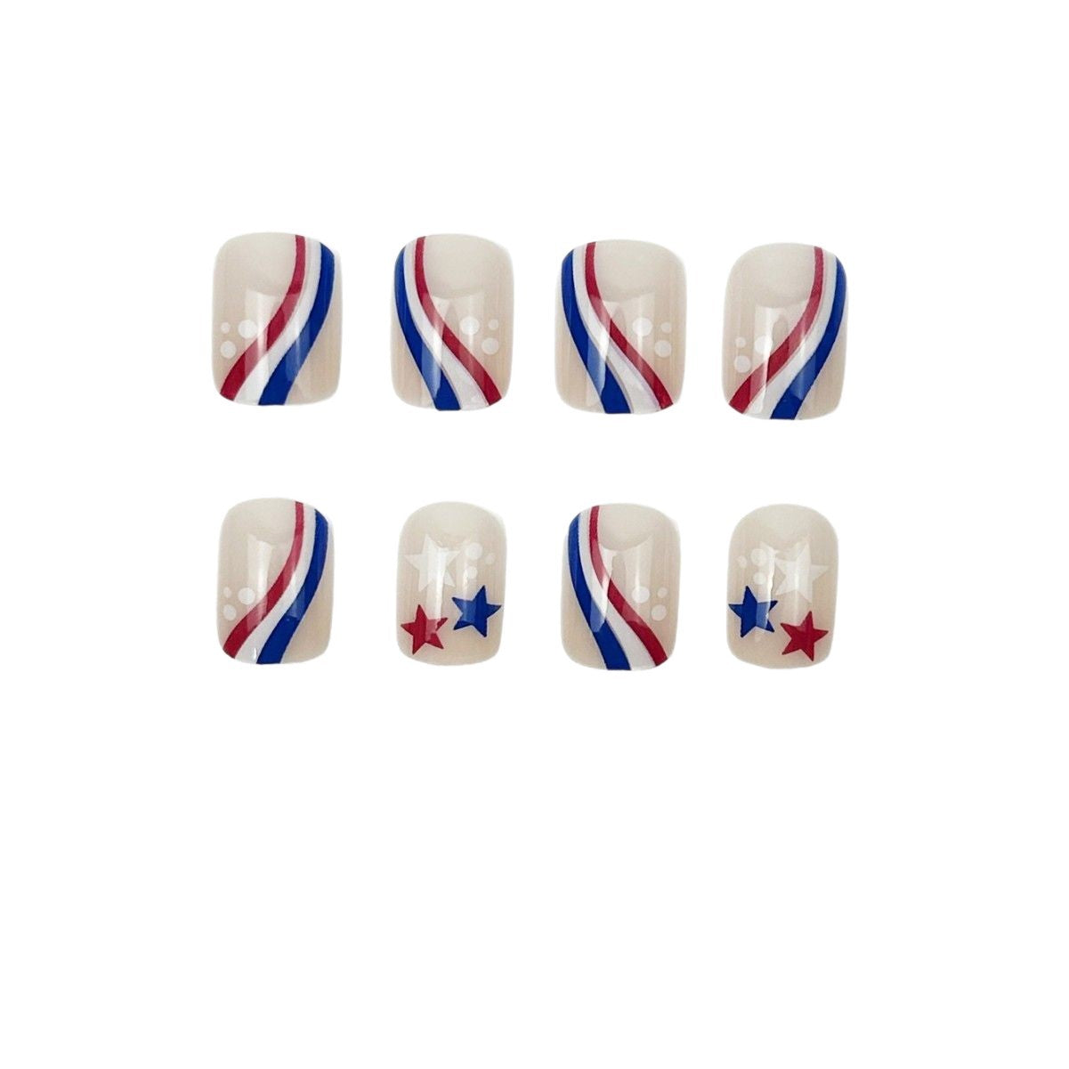 365nails: "USA Love" – Graphic Typography & Flag Pattern Printed Almond Nails