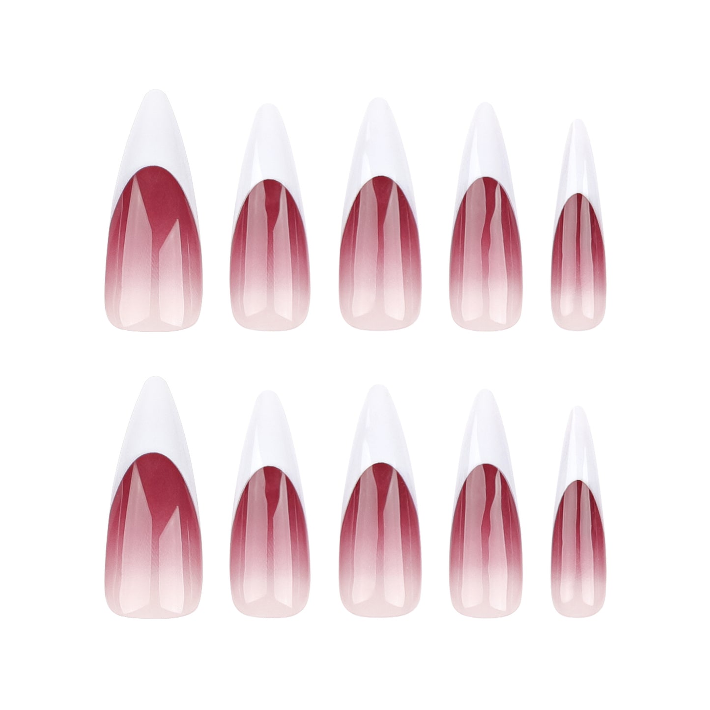 Smudge gradual change  Halloween French manicure Repeatable  piece press on nail｜365nails