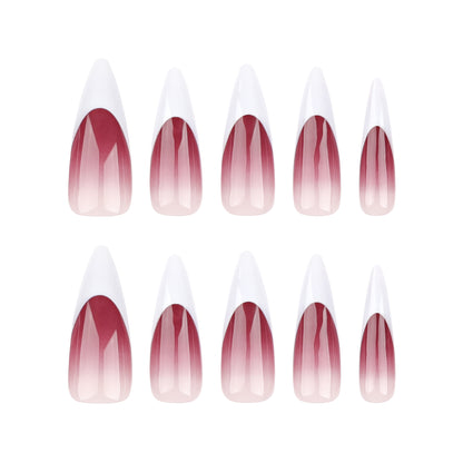 Smudge gradual change  Halloween French manicure Repeatable  piece press on nail｜365nails