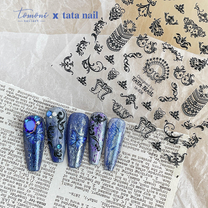 365nails: 빈티지 바로크 레이스 엠보싱 – 네일 아트 스티커