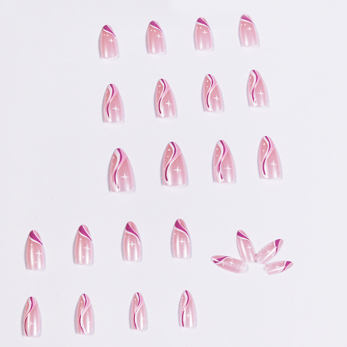 Wave Simple Series Pointed Press on  Finished Fake Nail Nail  Nail   Direct Supply｜365nails