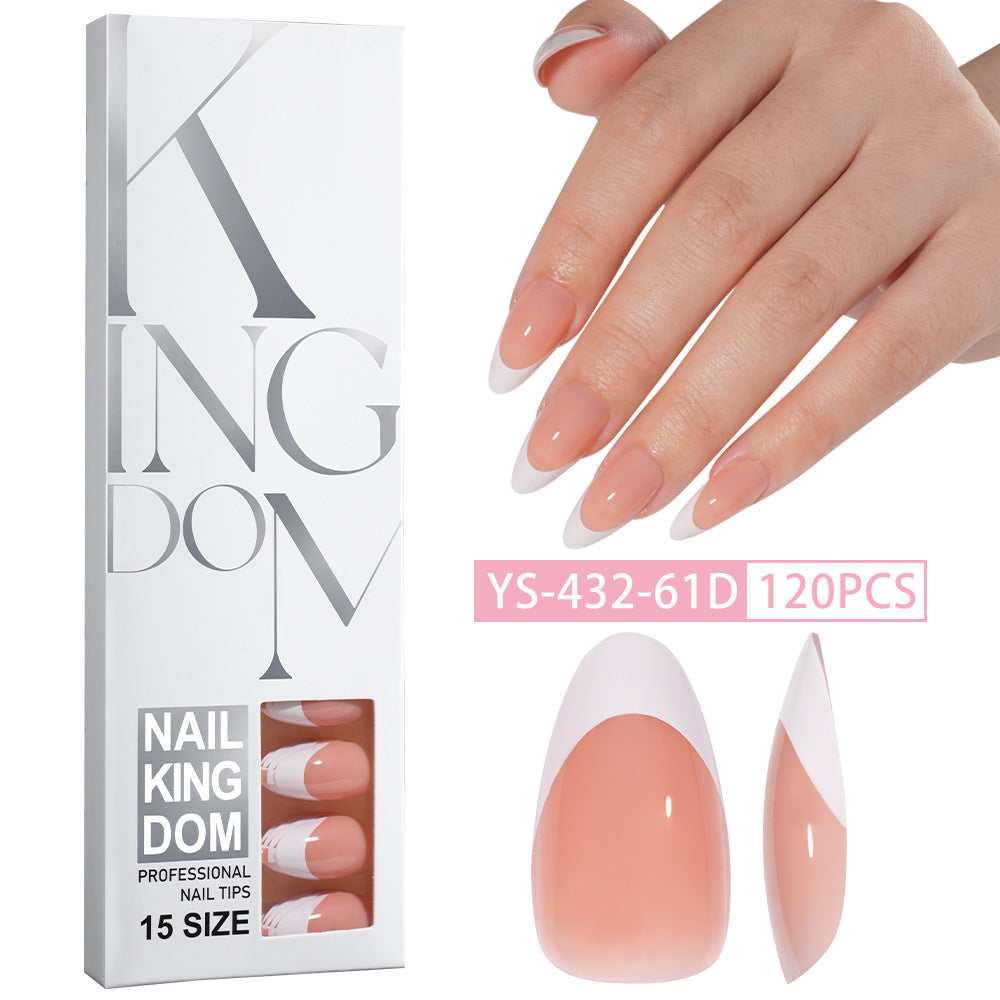 Hot-selling French-style armor, simple spray oil-shiny patch manicure removable trapezoidal nail piece 120 pieces in a box