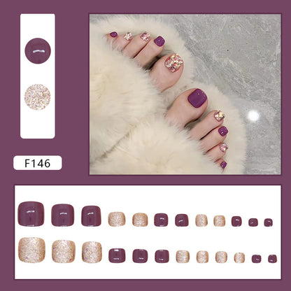 Uñas postizas removibles para dedos del pie Uñas postizas blanqueadoras avanzadas 24 piezas｜365nails
