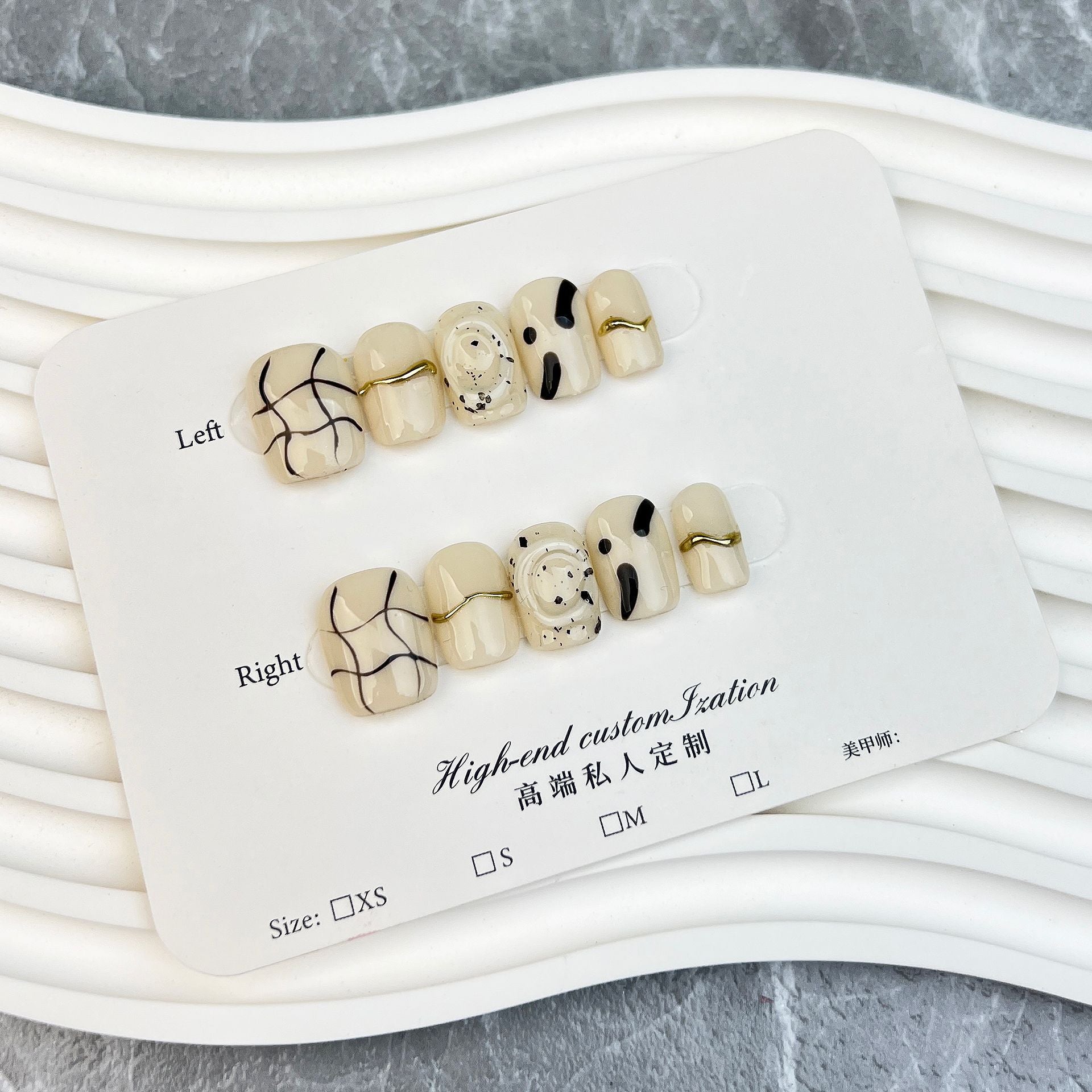 Uñas postizas hechas a mano, parche corto y sencillo, parche extraíble y usable | 365nails