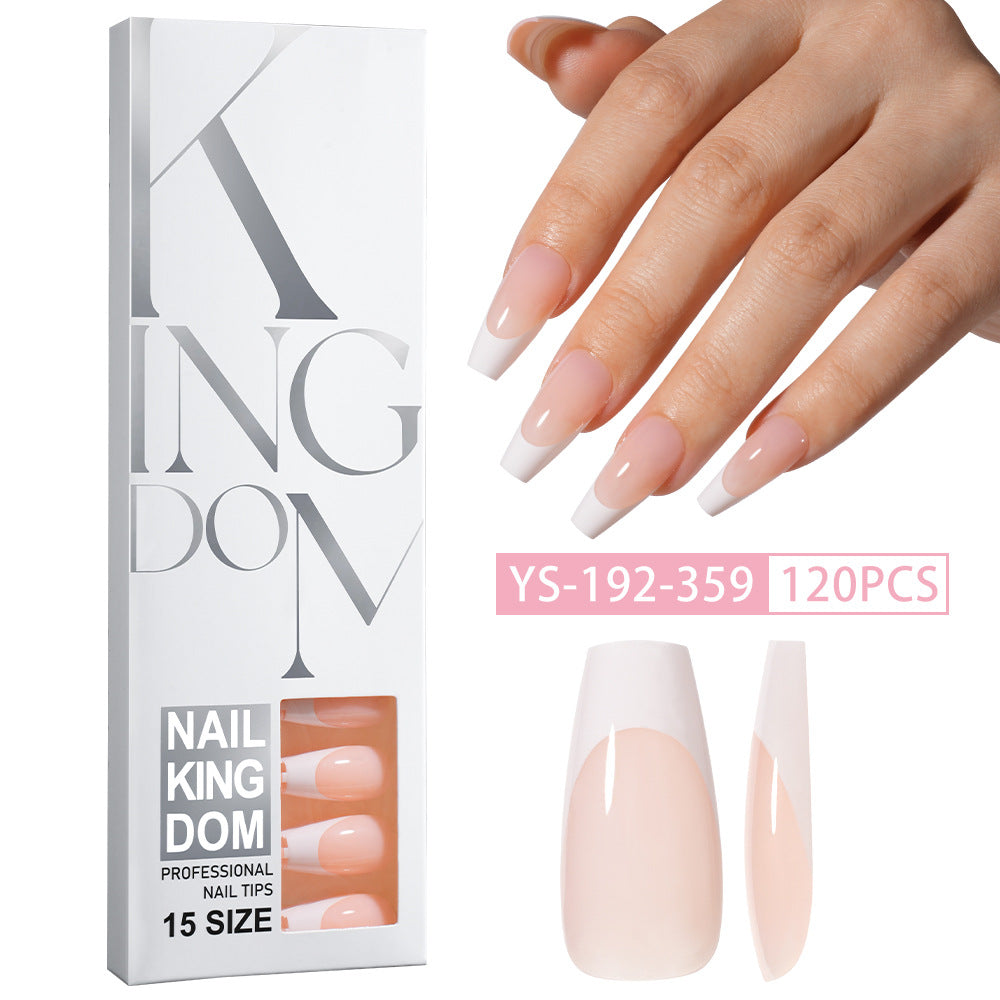 Hot-selling French-style armor, simple spray oil-shiny patch manicure removable trapezoidal nail piece 120 pieces in a box