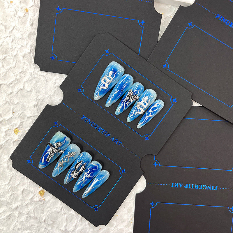 Press-On Nails Instruction Card Multi-style bronzing (MOQ:50 pieces)