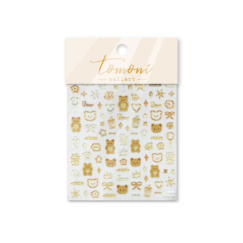 365nails: "Golden Teddy Charm" – Cute Nail Stickers