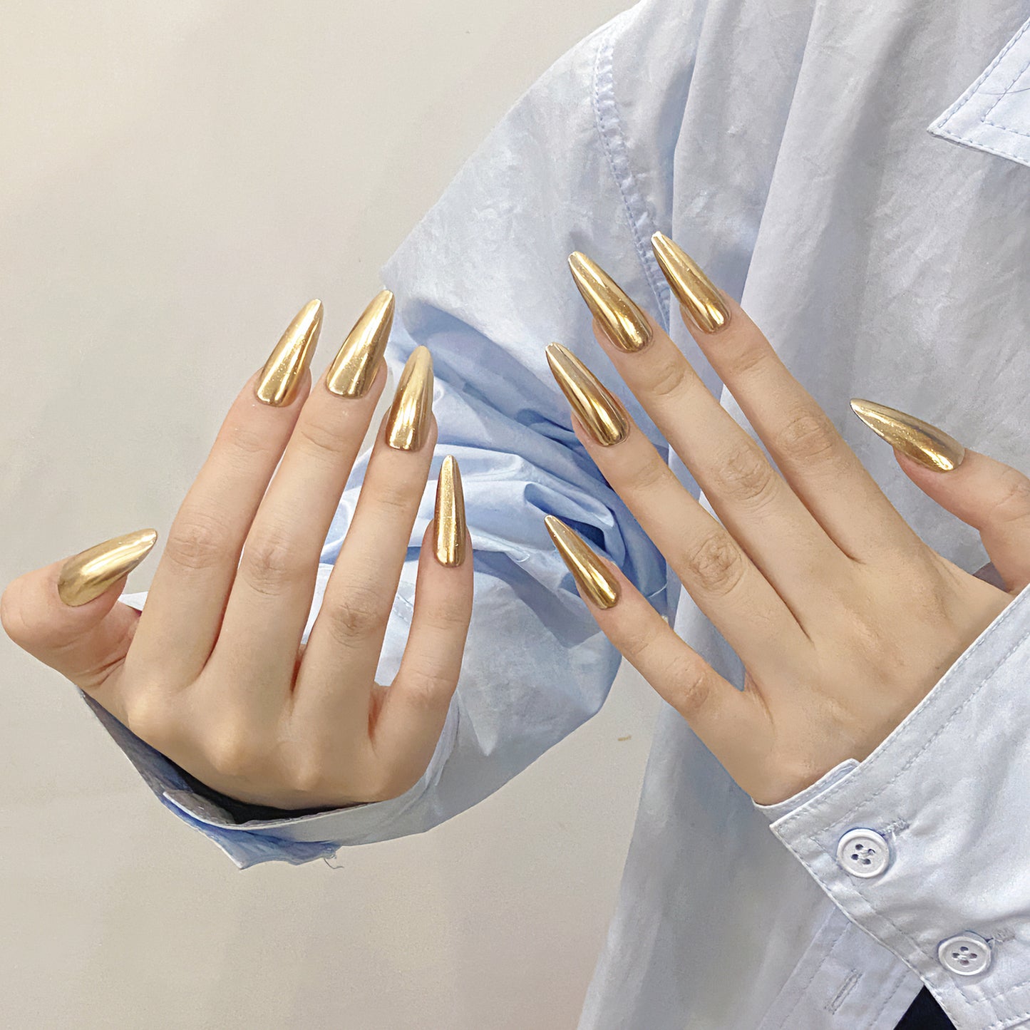 2025 new handmade nails champagne bright mirror Internet celebrity nail art versatile removable | 365nails
