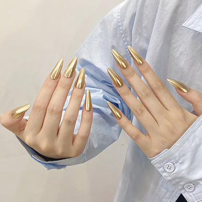 2025 new handmade nails champagne bright mirror Internet celebrity nail art versatile removable | 365nails