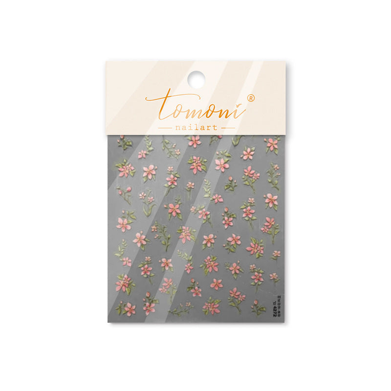 Sakura Branch Collection: "Pink Blossom" – 3D Embossed Nail Sticker