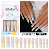 Long press on nails, French versatile patch nail art removable prefabricated fake nail press on nails piece