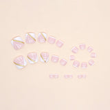 Polvo dorado simple blanco puro para uñas francesas a presión. Uñas francesas a presión para uñas de los pies. Tabletas para decoración de uñas de verano. 24 tabletas blancas francesas en caja. 365nails