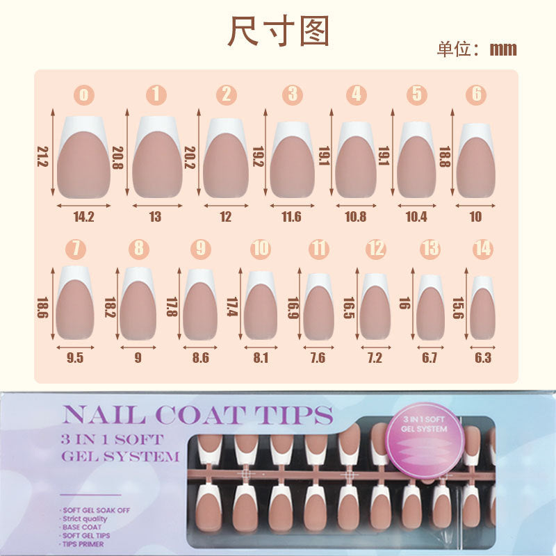 Manicure removível para unhas vestíveis, mais vendida, nova manicure francesa pré-fabricada, unha postiça, peça de unha, produto acabado, atacado ｜365nails