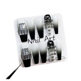 Uñas postizas hechas a mano con diseño de aerógrafo Spice Girl, cambio gradual, parche para uñas largas, pegatina de viento Cyberpunk ｜365nails