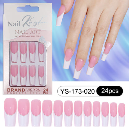 Nail Tips special for press on nails rectangular nail pieces removable full sticker manicure 24 pieces boxed fake nail factory wholesale