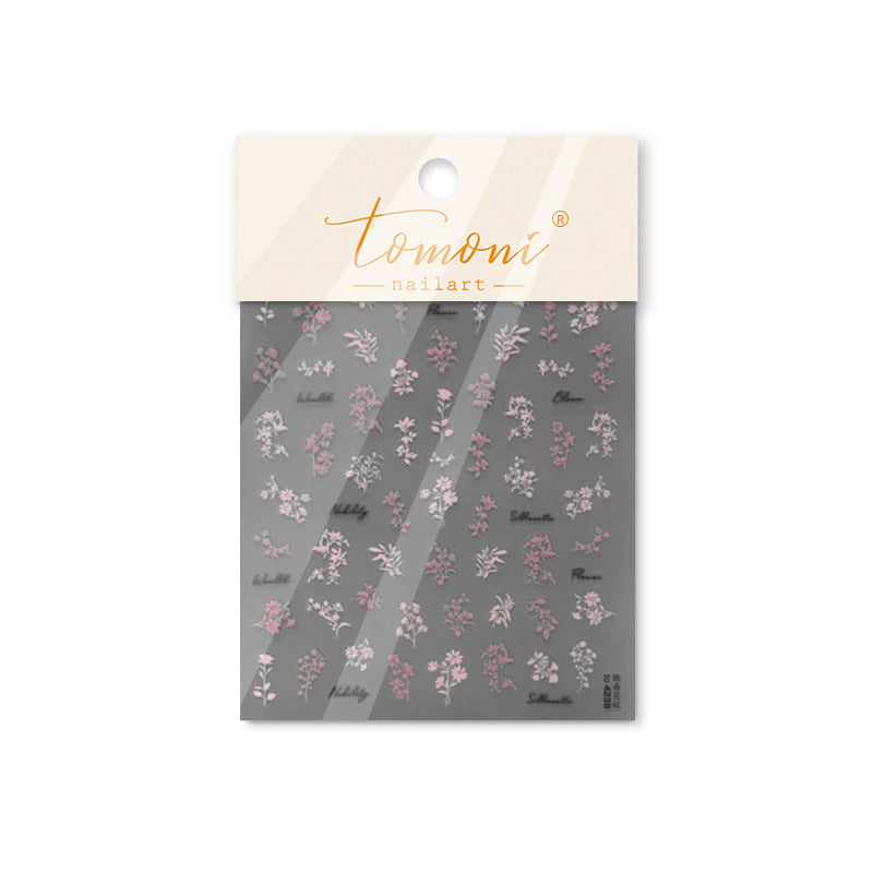 365nails: 「復古白色花卉剪影」—美甲貼紙