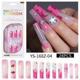 Long press on nails, French versatile patch nail art removable prefabricated fake nail press on nails piece