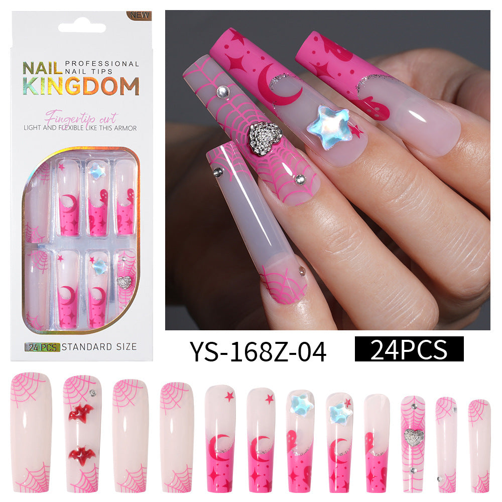 Long press on nails, French versatile patch nail art removable prefabricated fake nail press on nails piece